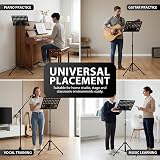ZENO Music Stand Adjustable Tripod Base Folding With Carry Bag Black view 8