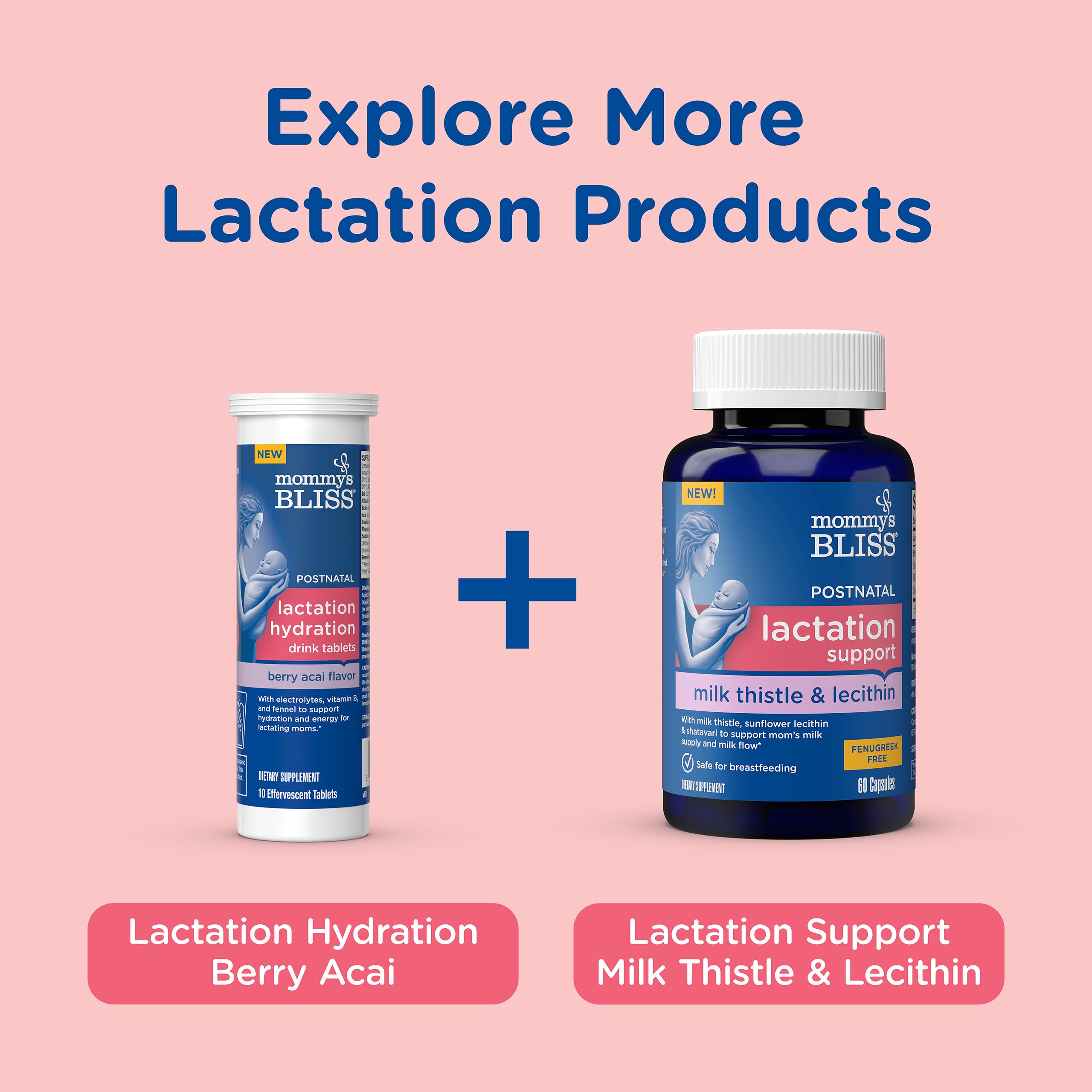 Mommy's Bliss Lactation Hydration Drink Tablets, Lemon Lime Flavor, Electrolytes + B Vitamins, 1 Pack (10 Tablets)