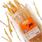 Riley's Dehydrated Turkey Tendons for Dogs - All-Natural Chew Sticks - 4oz | High Protein Single Ingredient Dog Treat - Turkey Tendons for Small Dogs &amp; Large Dogs - Easily Digestible &amp; for Dental Health