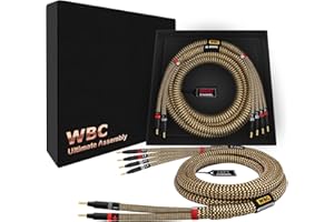 WORLDS BEST CABLES 8 Foot Ultimate - 9 AWG - Ultra-Pure OFC - Premium Audiophile HiFi Bi-Wire Stereo Speaker Cable Pair with 
