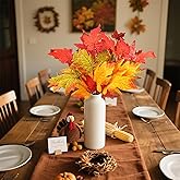 AWARDSEN 6 Pcs Fall Leaves Stems Artificial Flowers Fall Maple Leaf Foliage Stems Autumn Branches for Vase Party Centerpiece Thanksgiving Décor