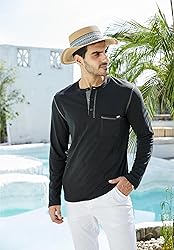Men's Fashion Henley Shirt Classic Short/Long