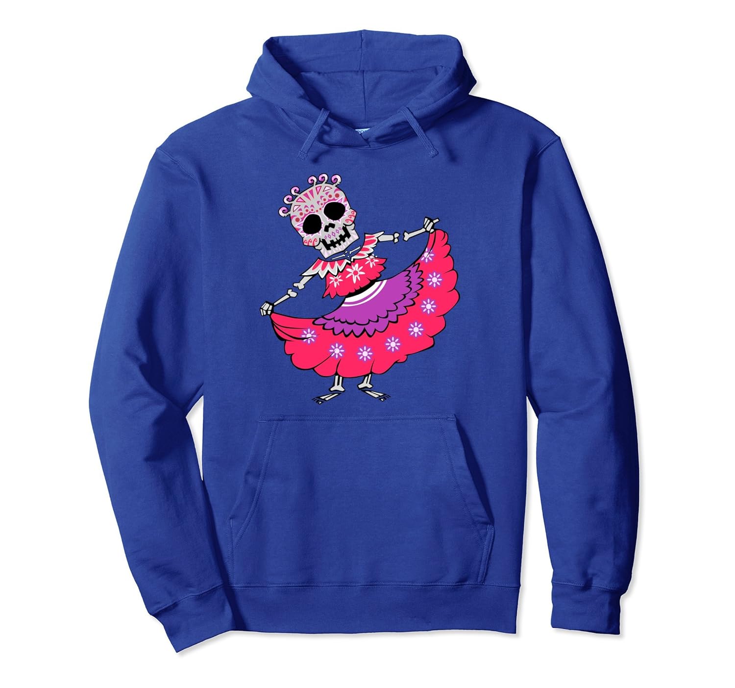 Mexican Ballet Dancing Girl Sugar Skull Dancer Hoodie-Rose