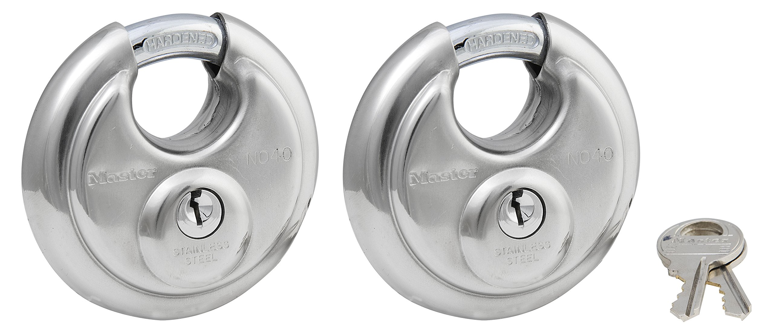 Master Lock Padlock, Stainless Steel Discus Lock, 23/4 in. Wide, 40T
