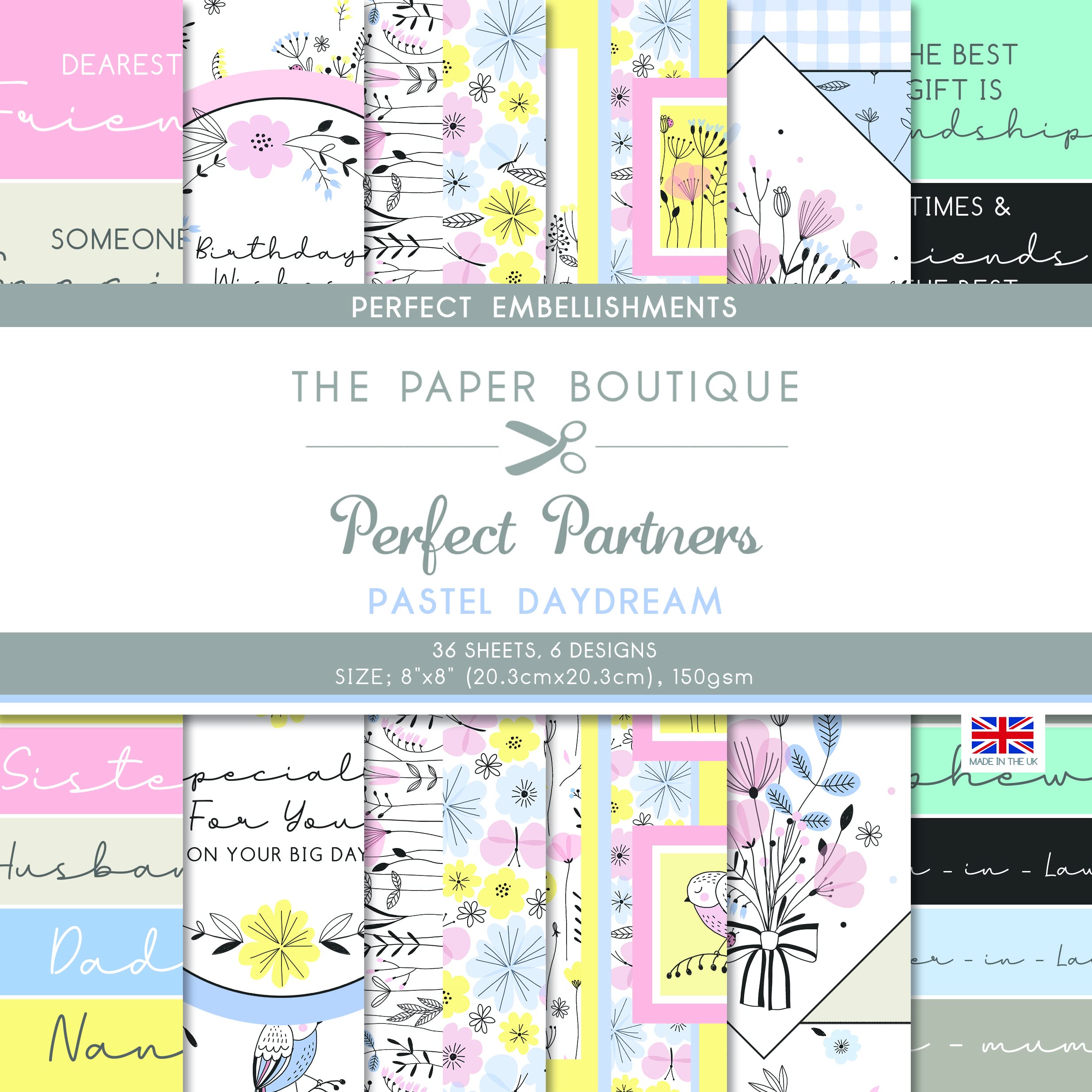 The Paper Boutique Art Craft Supplies, Pastel Daydream, Perfect Embellishment