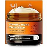 Eve Hansen Vitamin C Night Cream for Face and Neck - Hydrating, Brightening, Anti-Aging Moisturizer for Mature, Dry Skin - Non-Greasy - 2 oz