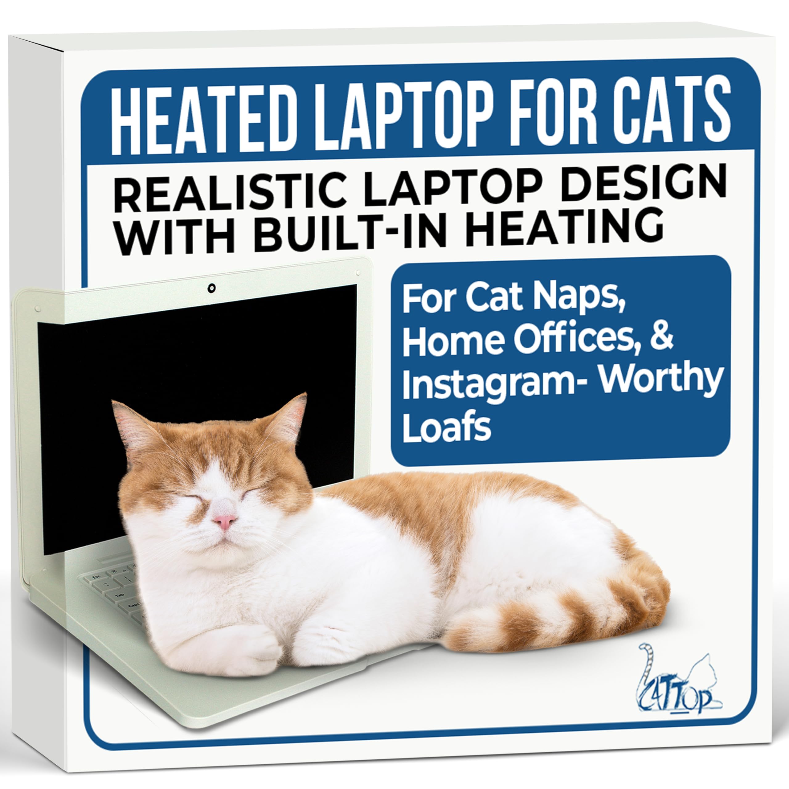 Photo 1 of Cattop Cat Laptop Toy - Cat Computer with Heated Surface, Realistic Kitty Laptop with Adjustable Screen, Lightweight Toy Gadget for Felines Who Sit On Keyboards, Funny Gift for Pet Owners