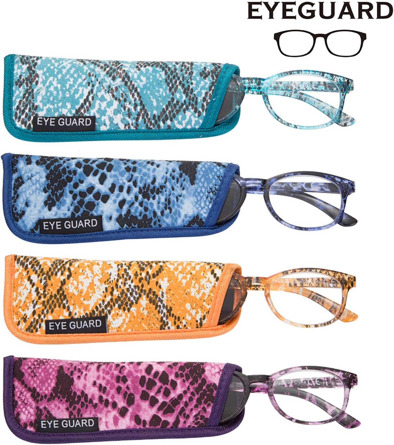 EYEGUARD Reading Glasses 4-Pack Stylish Pattern Frame Readers Fashion Ladies Glasses for Women (4 Color, +1.00) - Image 5