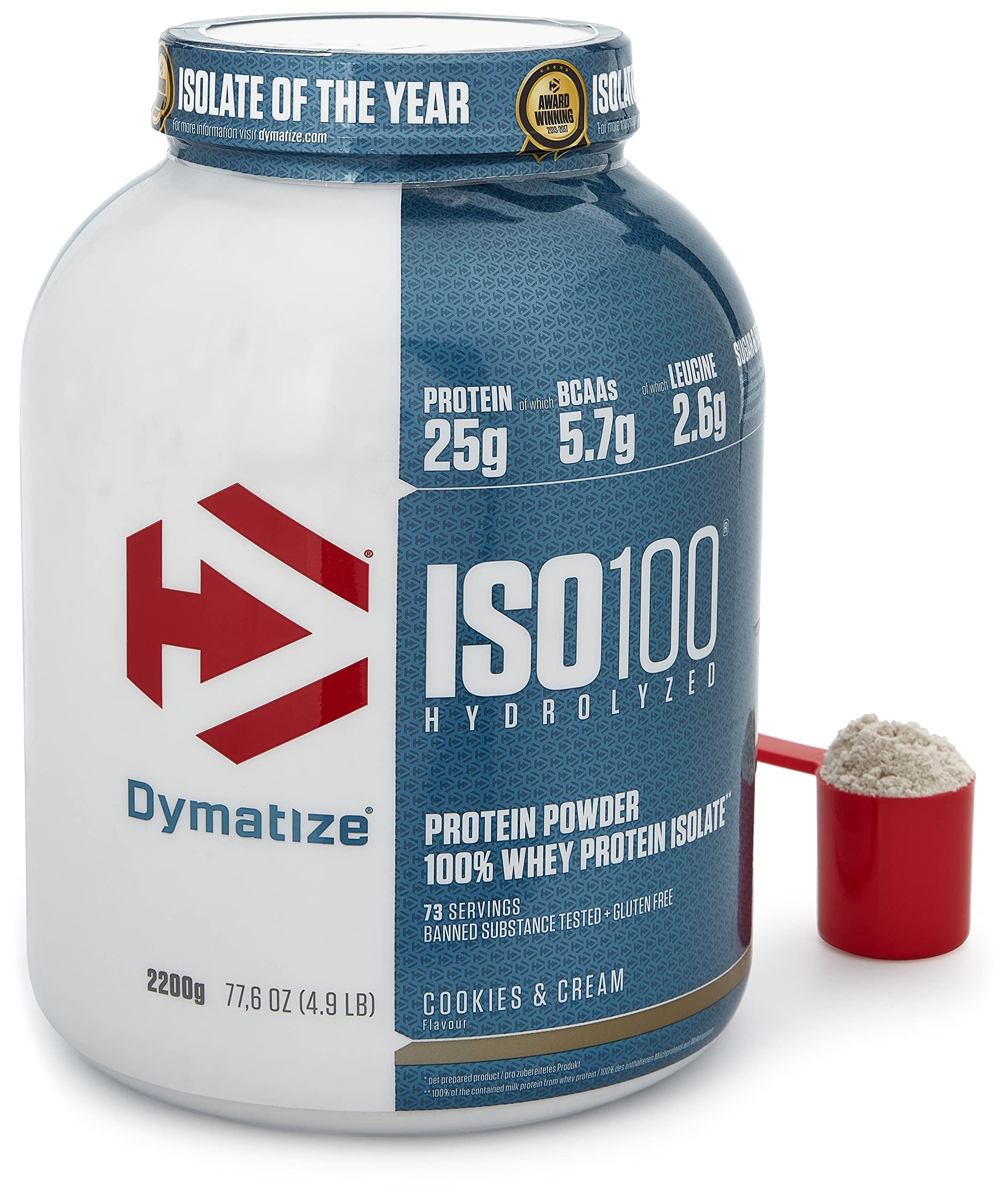 Dymatize ISO 100 Cookies&Cream 2,2 kg - Whey Protein Hydrolysat + Isolat Powder