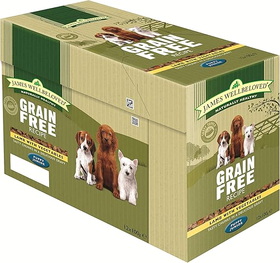 James Wellbeloved Complete Wet Grain Free Puppy Food Lamb, 12 x 100 g