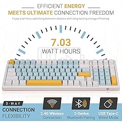 Qisan Wireless/Wired Mechanical Keyboard, Triple