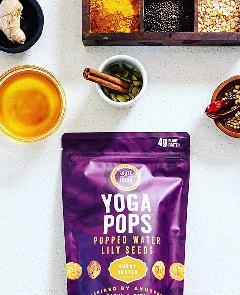 YOGA POPS- 3 PACKS OF CURRY DUSTED| POPPED WATER LILY SEED | ENERGY SNACK| GLUTEN FREE | PALEO | NUT FREE | CORN- FREE | ALL NATURAL | NON-GMO| NUTRITIOUS SUPER SNACK