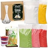 5 Color DIY Sand Wax Candle Making Kit – Refillable Pearled Wax with Candle Wicks, Scented Candle Supplies for Halloween, Chr
