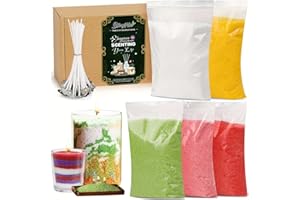 BLINGFUN 5 Color DIY Sand Wax Candle Making Kit – Refillable Pearled Wax with Candle Wicks, Scented Candle Supplies for Halloween, Christmas, Wedding, Home Decor (Sand Candle Craft Kit)