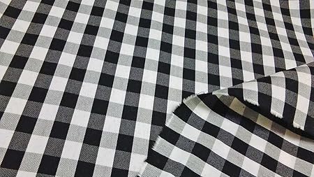 Amazon 布人倶楽部 広幅先染めギンガムチェック 145cm幅 黒 グレー 1ｍ 布 生地 通販
