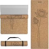 ILILI Cork Yoga Mat Eco-Friendly 1/4 Inch Thick | 72"&times;26" Natural Cork TPE Exercise Mat, 2 lbs Lightweight Non Slip Mat for Hot Yoga and Gym Workout, Carry Strap