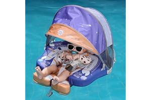 Newest Mambobaby Baby Swim Float with Canopy Non-Inflatable Infant Pool Swim Float Add Tail Solid Water Floats Smart Swim Tra