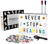 BONNYCO A4 LED Cinema Light Box 400 Letters Emojis USB Markers Retro Decor Gift