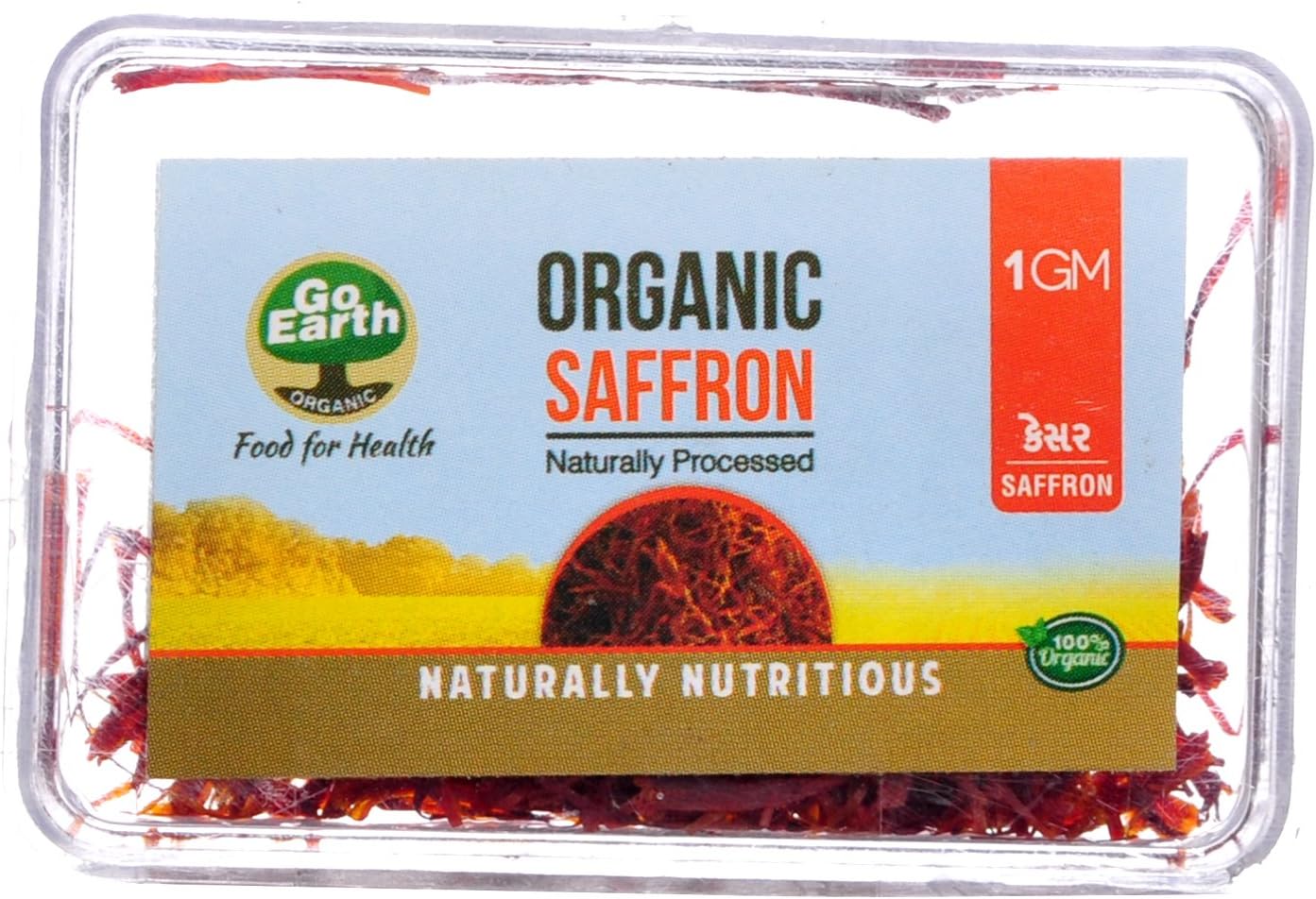 Go Earth Organic Saffron (Kesar )nNaturally Processed 1g