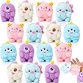 Aoriher 15 Pcs Monster Stuffed Animals Bulk Mini Plush Toys 4 Inches Small Plush Keychain Adopt a Monster for Kid Birthday Party Favor Exchange Gift Classroom Prizes Easter Basket Stuffers, 5 Styles