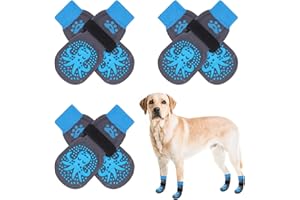 SCENEREAL 6Pcs Anti Slip Dog Socks to Prevent Licking Paws for Hot/Cold Pavement, Dog Grippy Socks for Hardwood Floors, Dog Shoes for Boots & Paw Protectors for Puppy Small Medium Large Senior Dogs