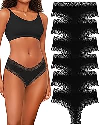 FINETOO Womens Cotton Underwear Sexy Lace Hipster