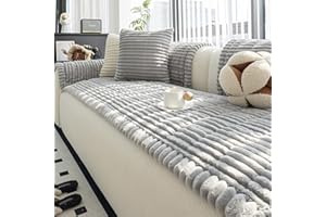 MDSASFD Sofa Couch Cover, Sofa Covers for Dogs Washable, Non-Slip Striped Sofa Slipcovers for Sectional Sofa, Sofa Cover Furniture Protector for L Shaped(1pc, Light Grey, 24.8"×54")