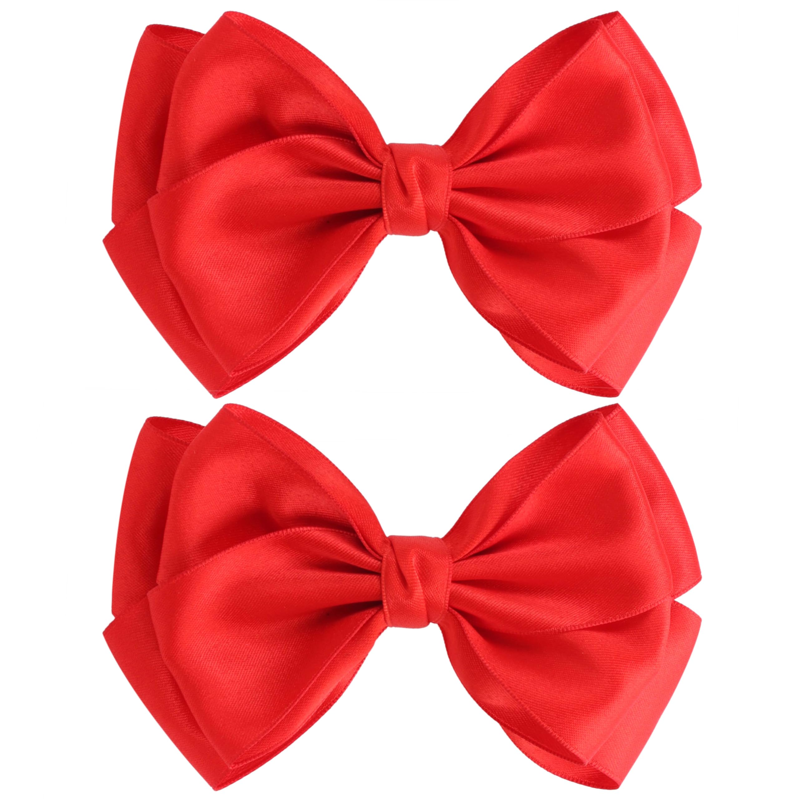 Photo 1 of ZOLYCO Large Big 6 Inch Hair Bows for Girls Thick Ribbon Boutique Alligator Clips Hair Accessories for Baby Girls Toddlers Kids Teens 2 PCS (Red)