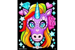 STUFF2COLOR Unicorn Diamond - Fuzzy Coloring Poster - All Ages Coloring for Kids, Toddlers, Teens, and Adults (Great for Arts and Crafts Coloring Time, After School, or as a Family Activity)