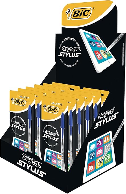 BOLIGRAFO BIC Cristal Stylus Azul: Amazon.es: Oficina y papelería