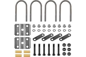 Lonffery Trailer Axle Shackle Kit with U Bolt for 2-3/8" Round Trailer Axles, for Double Eye Springs Tandem Axle Suspension(3