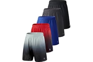 LIBERTY PRO 5 Pack Boys Athletic Shorts Mesh Basketball Youth Apparel Kids Sports Active Gear with Pockets