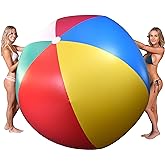 GoFloats 6 ft Giant Inflatable Beach Ball, Extra Large Jumbo Beach Ball - Patch Kit Included