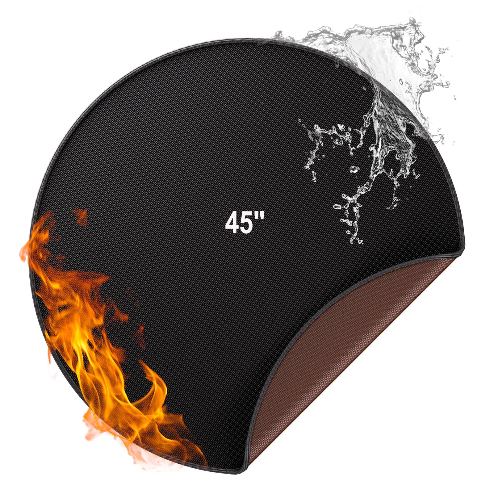 ENGPOW Heatproof Mat 4200℉ Fire Pit Mat 45 Inch(114CM) Round Fireproof Mat Heat Insulated Thicken Protective Mat Fire Resistant Mat for Decking,Grass,BBQ,Grill,Floor,Patio,Backyard,Camping