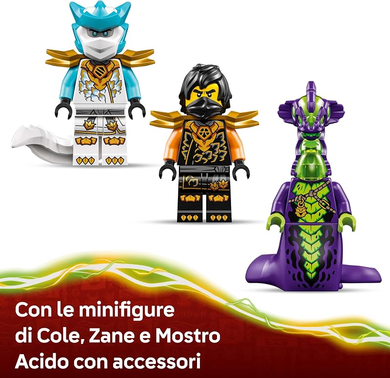 NINJAGO Mech della Missione di Cole e Drago Zane - Giocattolo Ninja con Action Figure, 3 Minifigure e Spade - Idea Regalo di Compleanno per Bambini e Fan da 7 Anni in su - 71854 — foto 5 di 8