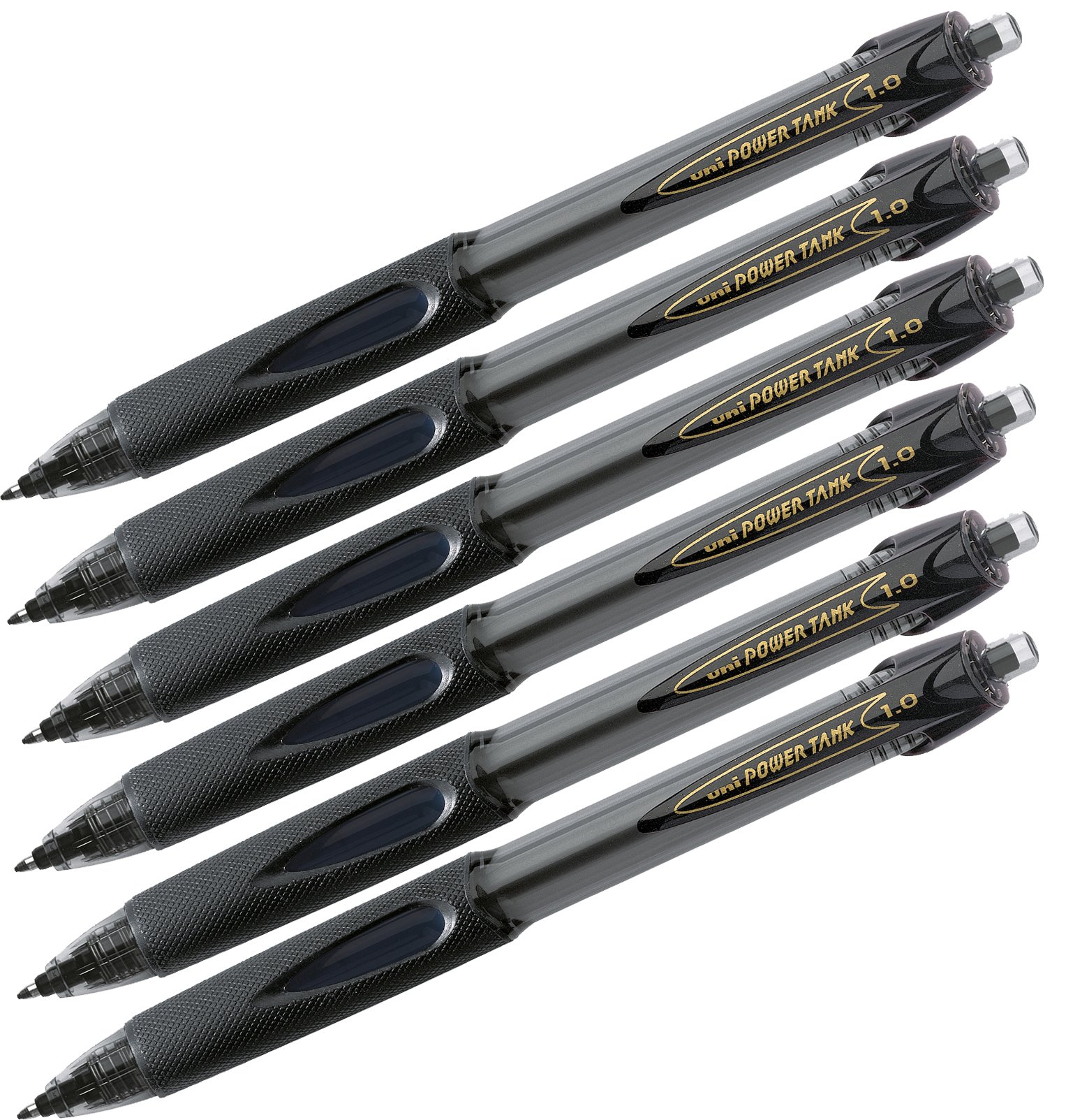 Uni-ball Powertank retractable ballpoint pen., 6× schwarz, 1 item