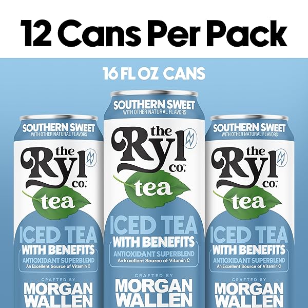 RYL ICED TEA, WALLEN’S SWEET TEA, ANTIOXIDANT SUPERBLEND, NO ARTIFICIAL INGREDIENTS, 16.0 FL OZ (12-PACK)