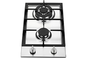 Ramblewood GC2-37P (LPG/Propane Gas) high efficiency 2 burner gas cooktop, ETL Safety Certified..