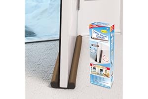 Twin Draft Guard Original 2-Pack Door Draft Stopper, Weather Stripping Door Seal, Draft Stopper for Bottom of Door, Brown