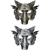 OIDEA Wolf Masquerade Mask for Men: Silver Gold Vintage Funny Wolf Head Half Face Mask Plastic Party Prom Ball Carnival Mardi Gras Venetian Mask Halloween Costume Accessory