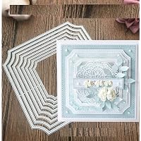 9pcs Irregular Frame Metal Die Cuts - Wave Square Cutting Dies For DIY Scrapbooking, Card Making, Paper Craft