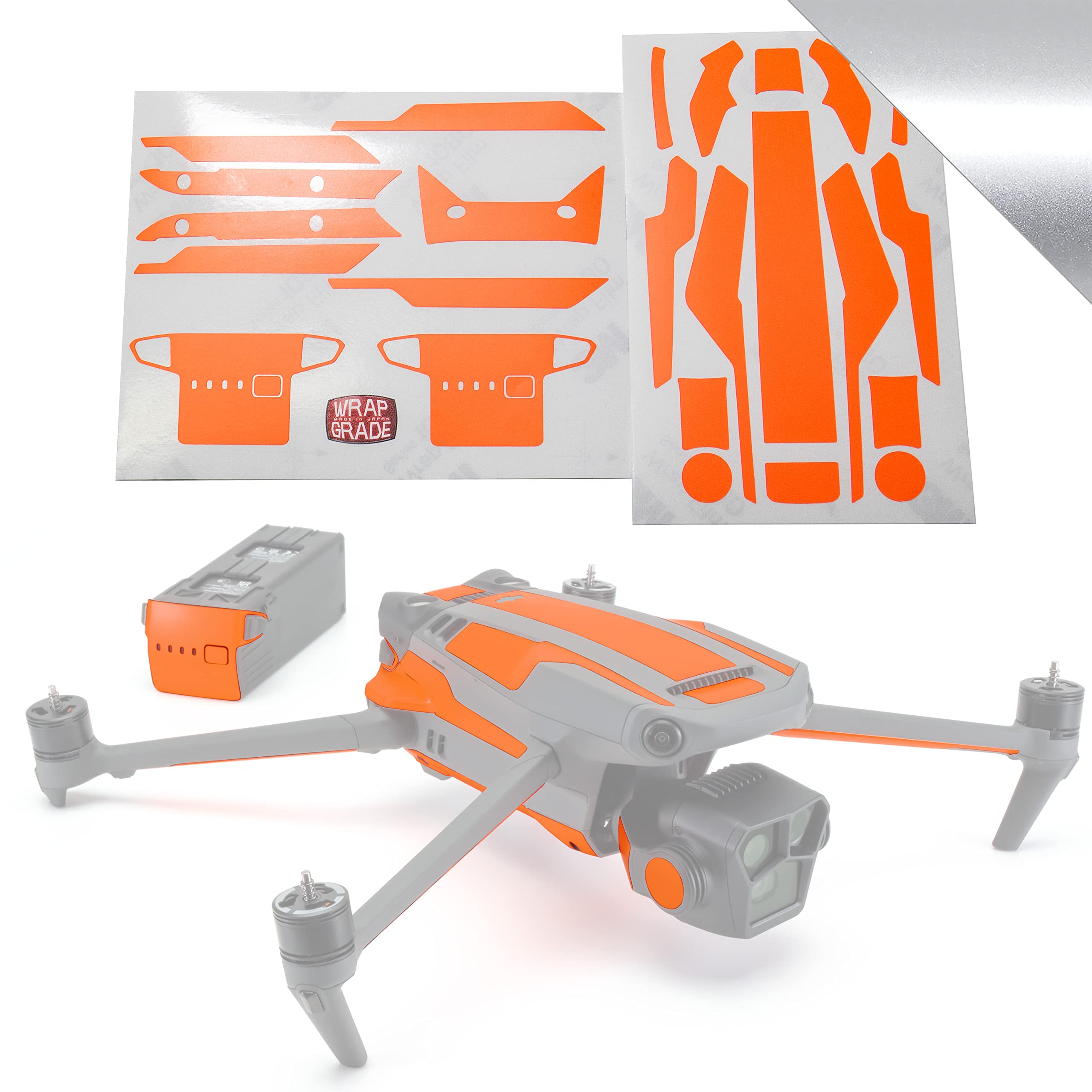 WRAPGRADE Skin Stickers for Mavic 3 Pro/Mavic 3 Classic | Accent Color (AIRFORCE SILVER/Pro) — image 1