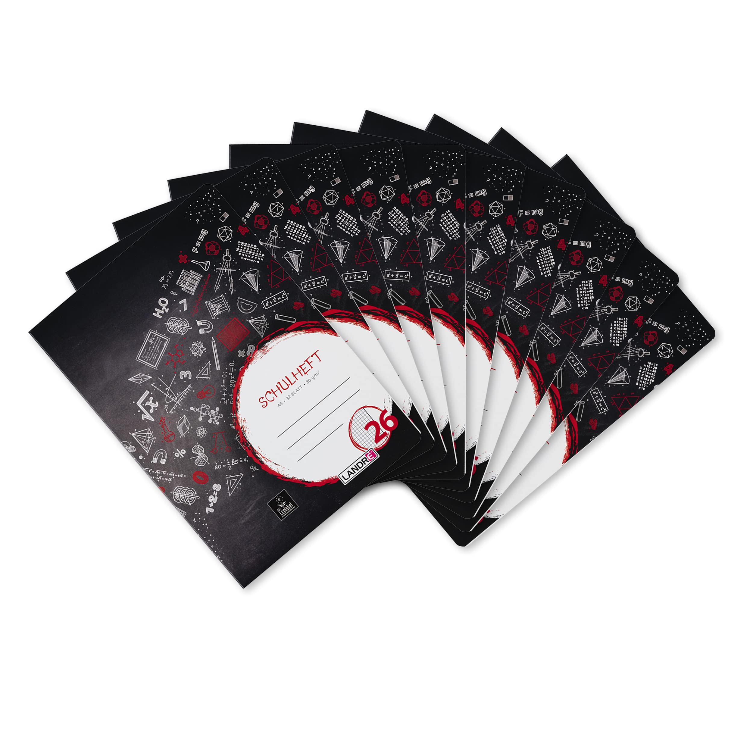 Landre Exercise Book A4 80 g/m² Wood- Writing Paper Pack of 10 32 Blatt