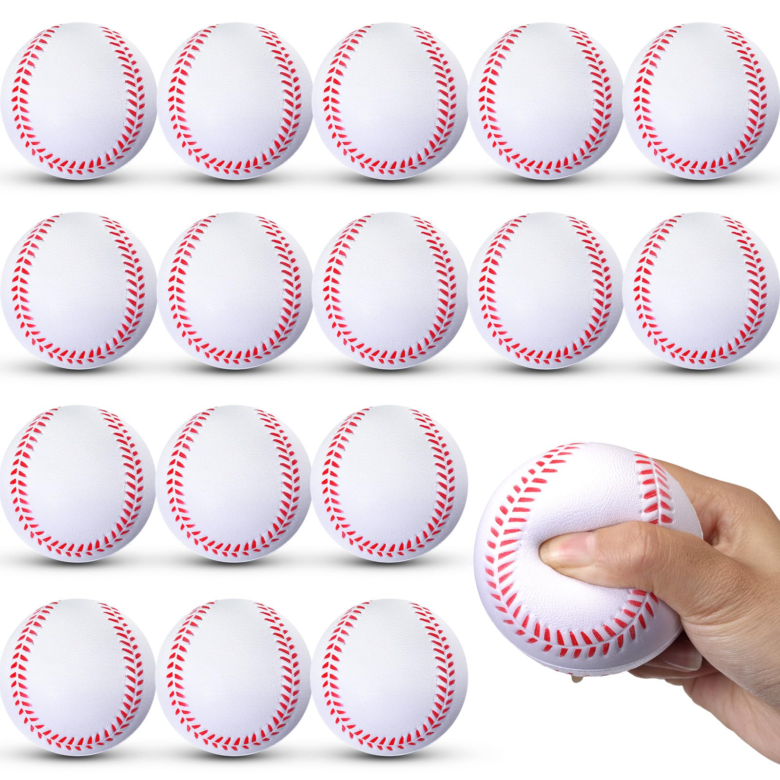 Photo 1 of Wettarn 36 Pack Foam Baseballs Foam Practice Baseballs Softballs 2.7 Inches PU Training Balls Soft Toss for Safe Throwing Catching and Batting Sports Indoor Outdoor Supplies(White)