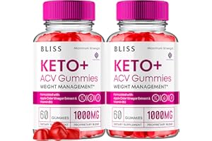 FUZE NATURALS (2 Pack) Bliss Keto ACV Gummies, Bliss Keto Gummies + ACV 1000mg Apple Cider Vinegar Vitamin B12 B6 Advanced Supplement Women Men, KetoBliss ACV Gummies Maximum Strength Support Formula (120 Gummies)
