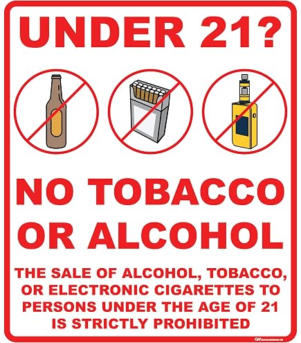 no tobacco under 21 sign Tobacco, Vapor or Nicotine Pouches It is thicker and stiffer than our standard aluminum The 21 Year Minimum-Age Law: