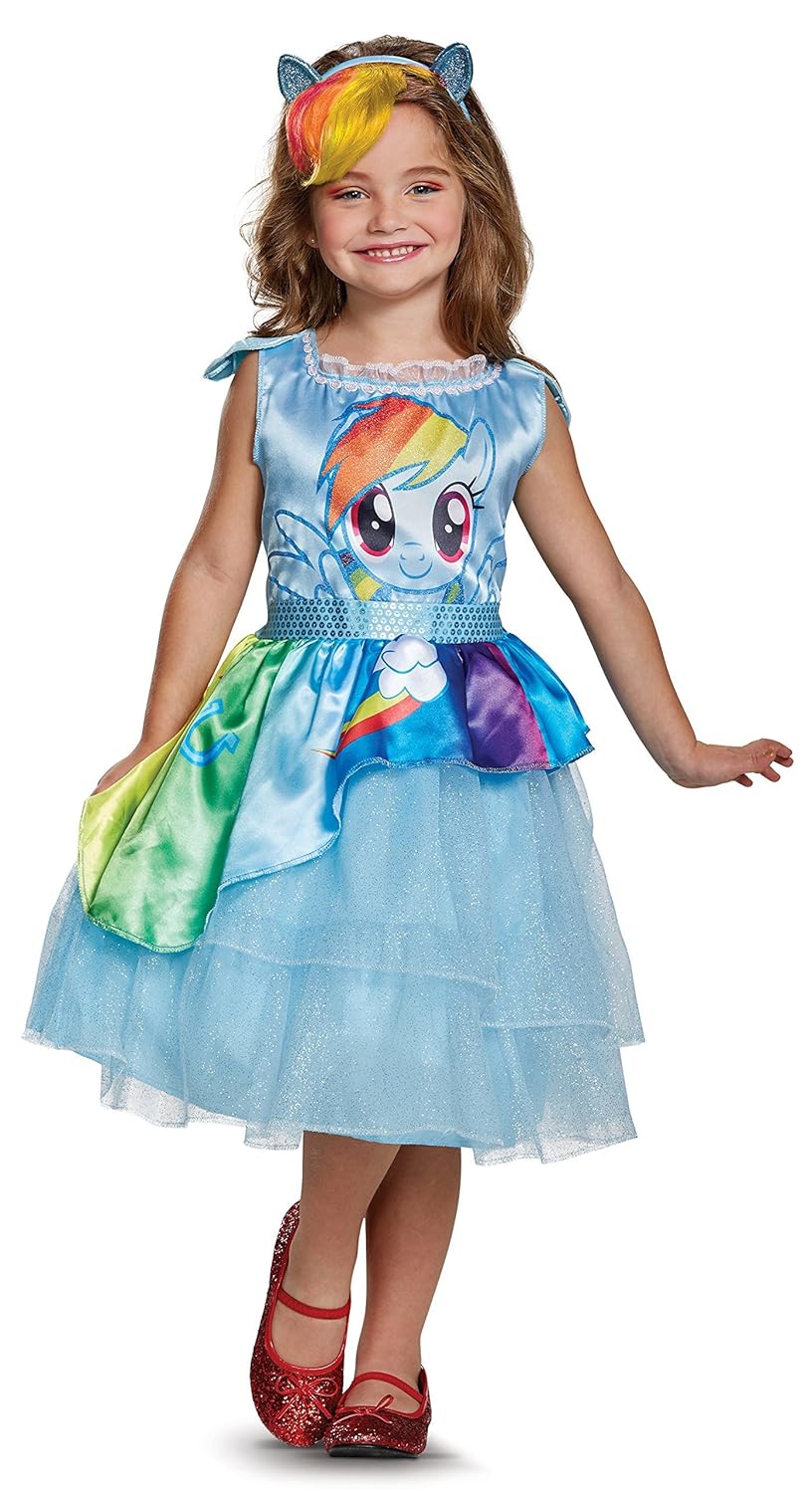 Disguise My Little Pony Movie Rainbow Dash Deluxe Movie Costume with Gloves