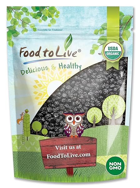 FOOD TO LIVE ORGANIC DRIED BLUEBERRIES, 8 OUNCES...