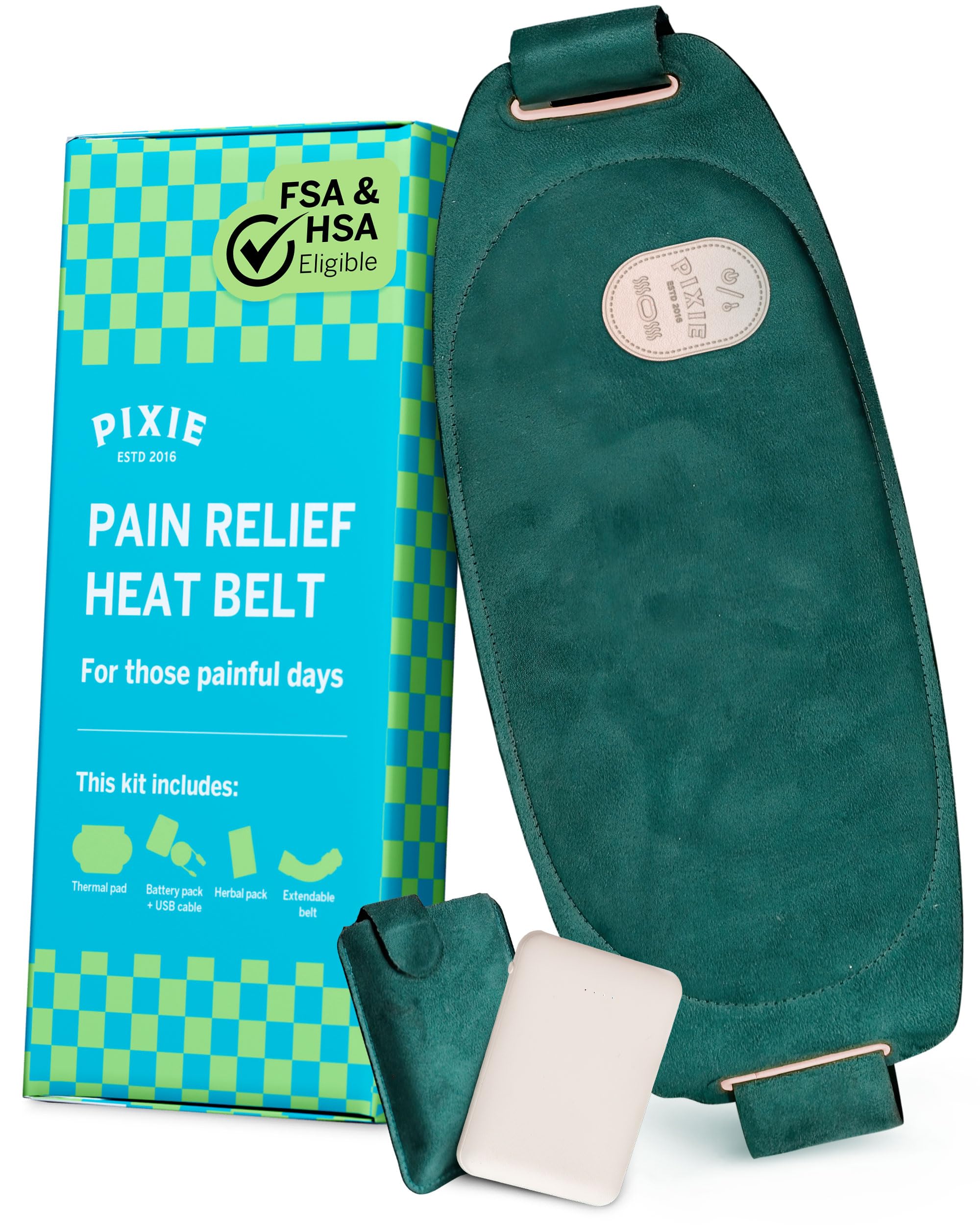Pixie Period Heating Pad for Cramps - Thinnest Wearable Heating Pad - Unnoticeable Under Clothes - Best Portable Pain Relief Belt Device with Heat On The Market - Hours of Menstrual Pain Relief