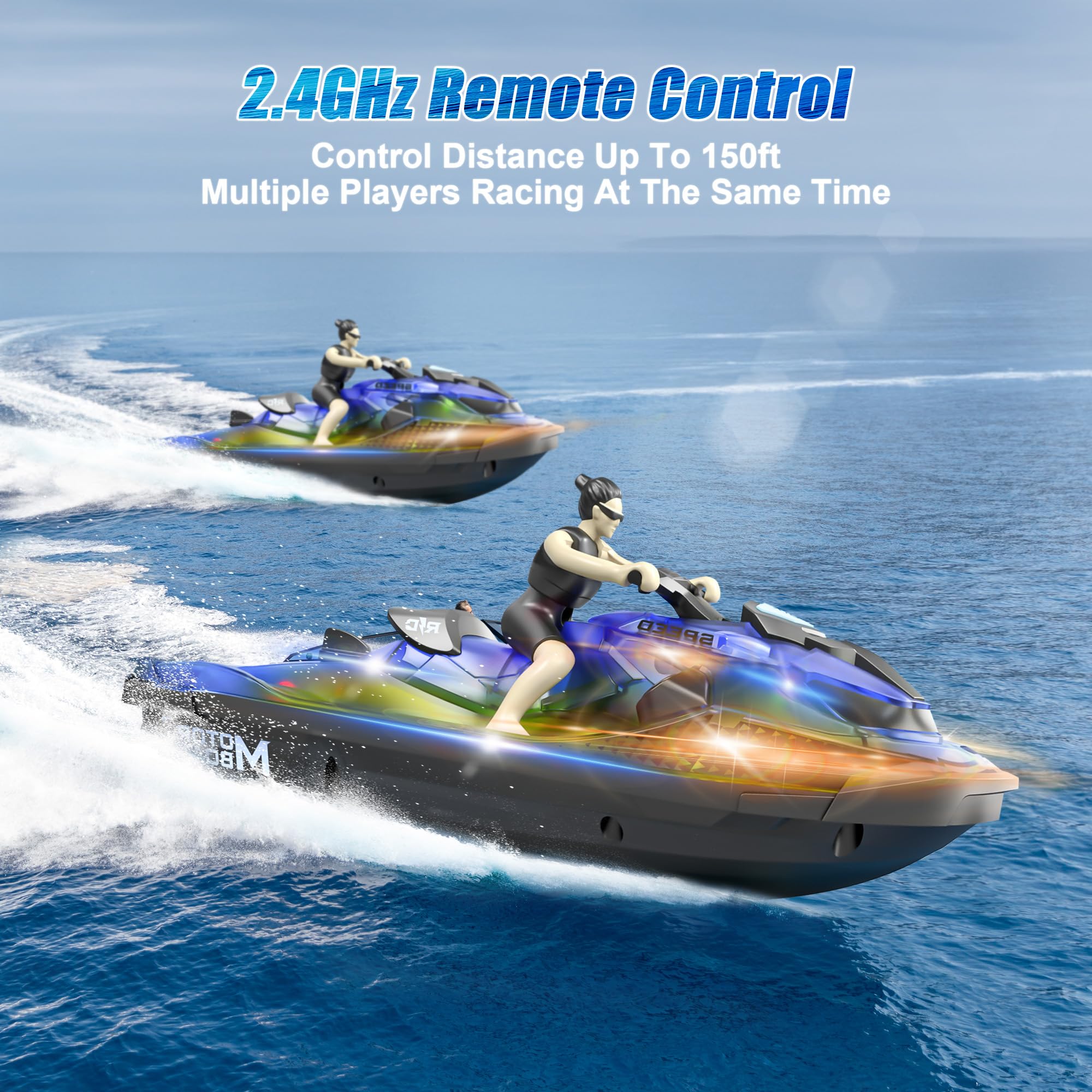 Mua RC Boats for Kids 6+, 2.4GHZ Mini Remote Control Jetski with Dual